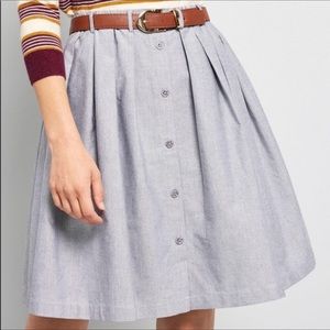 Modcloth Blue Button-Front Skirt